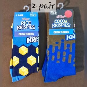 2 Pair Rice & Cocoa Krispies Crew Socks